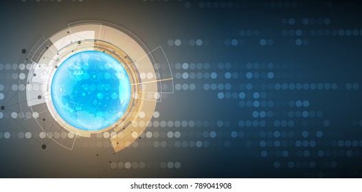 Digital technology world. Business virtual concept
