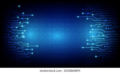 Die Welt der Digitaltechnik: vektorfuturistische Leiterplatte, Elektronische Hauptplatine, Kommunikations- und Ingenieurkonzept, Hi-Tech Digitaltechnik-Konzept.	
