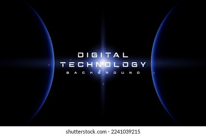 Digital technology worldwide global network internet connection blue background, Abstract cyber tech futuristic planet map world, Ai big data, Innovation 5g wireless wifi future, illustration vector