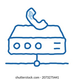 Digital Telecommunications sketch icon vector. Hand drawn blue doodle line art Digital Telecommunications sign. isolated symbol illustration