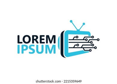 vector de diseño de la plantilla de logotipo de televisión digital