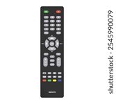 Digital television remote control. Television technology channel surfing equipment