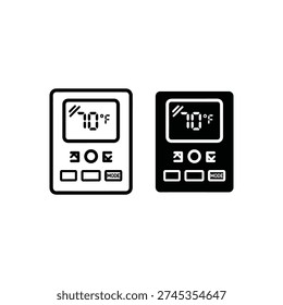 Digital temperature controllers with fahrenheit display isolated on white background, Vector, illustration