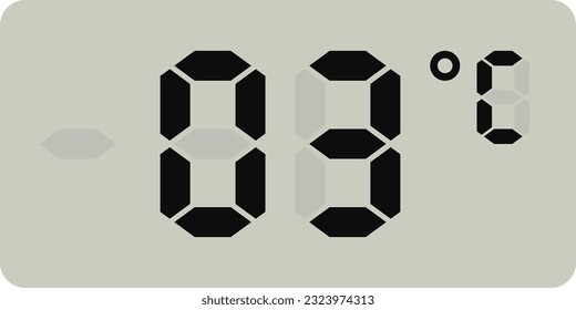 Medición de la pantalla de temperatura digital aislada en fondo blanco.