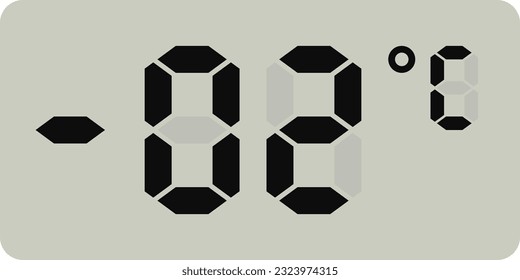 Digital temperature display measurement isolated on white background.