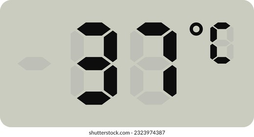 Medición de la pantalla de temperatura digital aislada en fondo blanco.