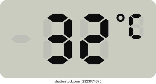 Medición de la pantalla de temperatura digital aislada en fondo blanco.