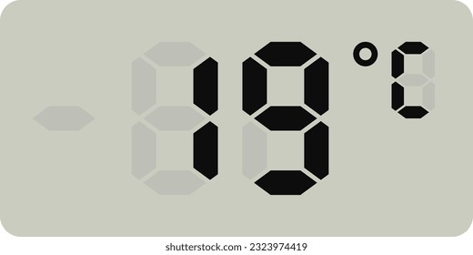 Medición de la pantalla de temperatura digital aislada en fondo blanco.