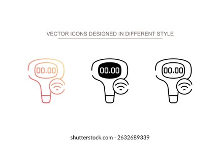Design de ícone de temperatura digital com ilustração de estoque de fundo branco