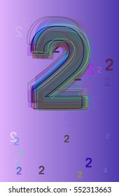 digital template into sort, arrangement around thin 2 Number vector background