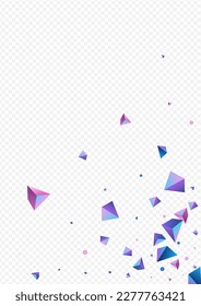 Digital Tetrahedron Vector Transparent Background. Cosmic Trendy Elements Banner. Holographic Flow Triangle Template. Magical Polyhedron Flying Catalog.