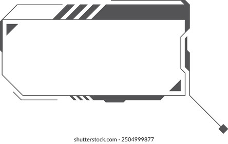 Digital text box template. Futuristic hud callout isolated on white background