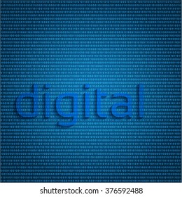 digital, text on background, binary code screen listing table cypher, blue, vector