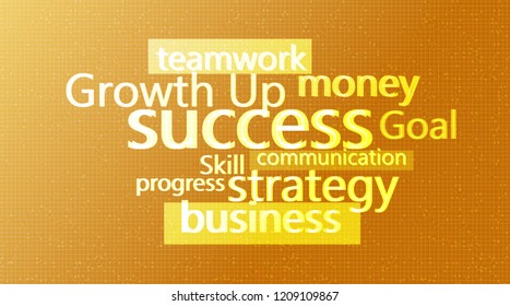 Digital Text and symbol Plan Business,Successful and strategy on Golden background,Team Work concept,vector.