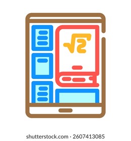 digital textbook education platform color icon vector. digital textbook education platform sign. isolated symbol illustration