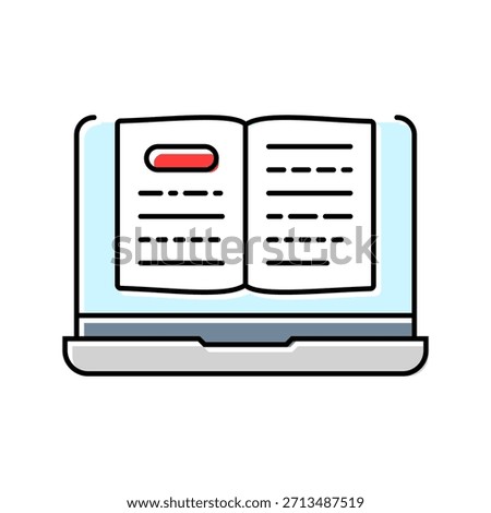digital textbook education platform color icon vector. digital textbook education platform sign. isolated symbol illustration