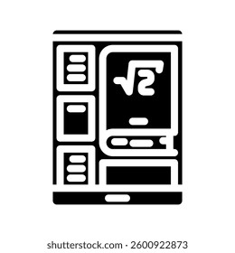 digital textbook education platform glyph icon vector. digital textbook education platform sign. isolated symbol illustration