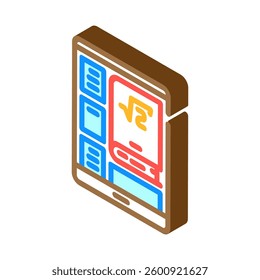 digital textbook education platform isometric icon vector. digital textbook education platform sign. isolated symbol illustration