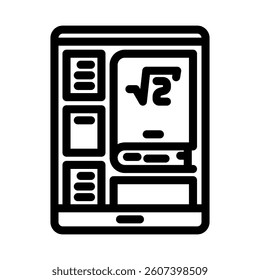 digital textbook education platform line icon vector. digital textbook education platform sign. isolated contour symbol black illustration