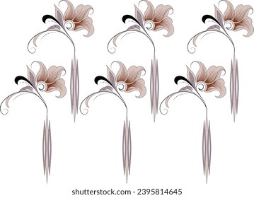 Digital Textile All-Over Pattern Design for Pakistani-Indian-Turki-Kurti Design-Digital Design background with colorful objects and flowers-digital-textile-design-flowers-leaves-Exquisite border desig