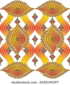 Digital Textile All-Over Pattern Design for Pakistani-Indian-Turki-Kurti Design-Digital Design background with colorful objects and flowers-
digital-textile-design-flowers-leaves-Exquisite border