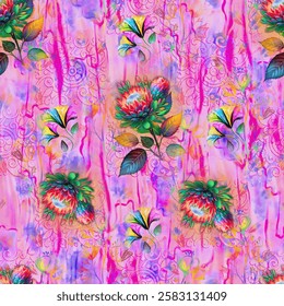 Digital Textile All-Over Pattern Design for Pakistani Kurti Design