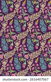 Digital Textile All-Over Pattern Design for Pakistani Kurti Design