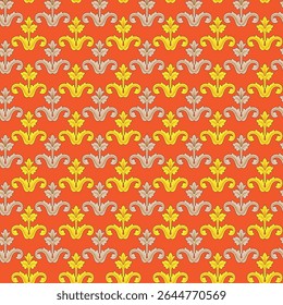 Digital Textile All-Over Pattern Design for Pakistani-Indian-Turki-Kurti Design-digital-textile-design-flowers-leaves-Exquisite border design, border pattern, Motif, Graph