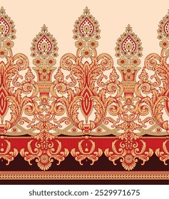 Digital Textile Art Featuring Bold Floral Designs for Shirts and Dupattas.