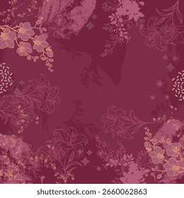 Digital Textil patrón de adorno de diseño audaz