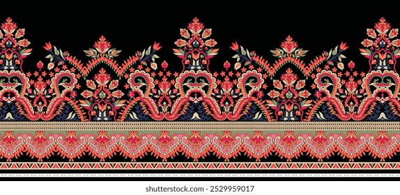 Digital Textile Borders and Motifs for Contemporary Fabric Creations.