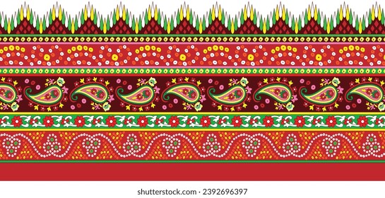 digital  textile borders print flower