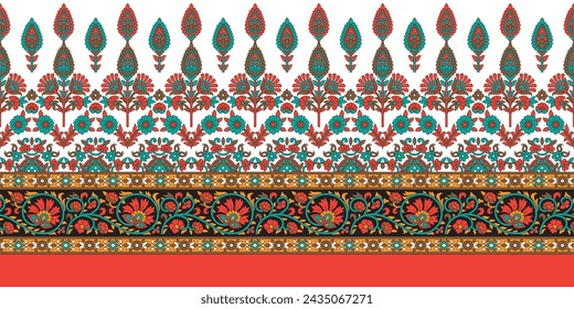 digital  textile borders print flower HD