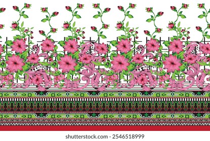 Flor de impresión digital de bordes textiles HD