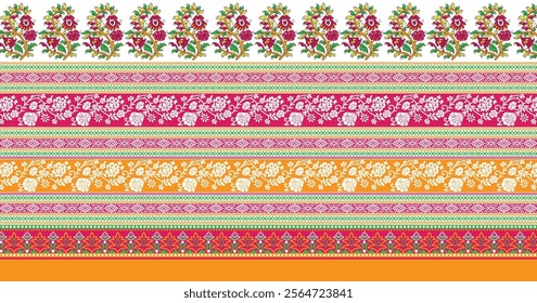 digital  textile borders print flower HD