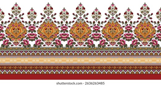 digital  textile borders print flower HD