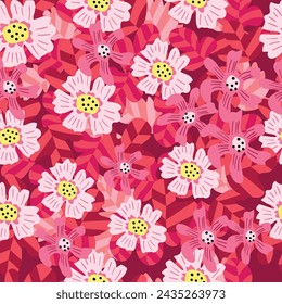 Diseño textil digital por todas partes y hermosa mano dibuja flores de colores patrones geométricos abstractos.