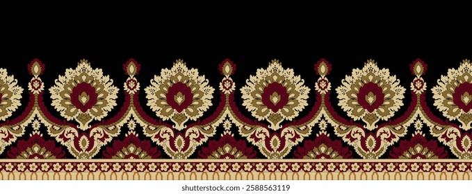 digital textile design allaover pattern border flower bunch background