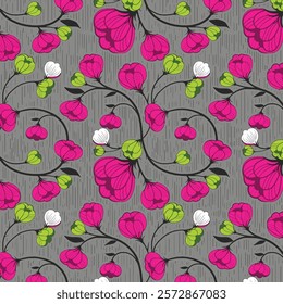 Digital textile design Beautiful ethnic style colorful seamless floral hand made pattern ready for print