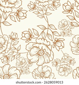 Digital textile design Beautiful ethnic style colorful seamless floral hand made pattern ready for print
