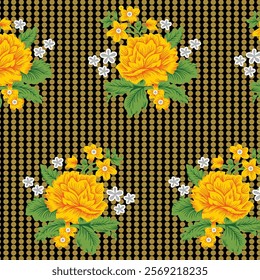 Digital textile design beautiful hand draw motifs seamless patterns borders flowers abstract design.