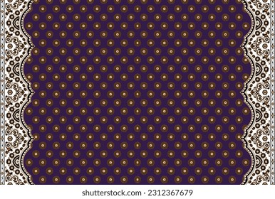 digital textile design border and motif handmade drown artwork 