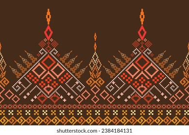 Diseño textil digital elegante estilo azteca motivos de corte transversal diseño de frente y espalda elegante con diseño geométrico y étnico de borde de lujo listo para imprimir