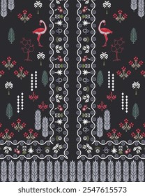 Digital Textile Design Floral And Geometrical Design Digital Border Design Floral Design 