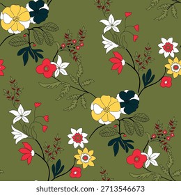 Elemento de flor de diseño textil digital Nuevo diseño de flor semi audaz
