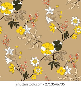 Elemento de flor de diseño textil digital Nuevo diseño de flor semi audaz