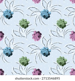 Elemento de flor de diseño textil digital Nuevo diseño de flor semi audaz