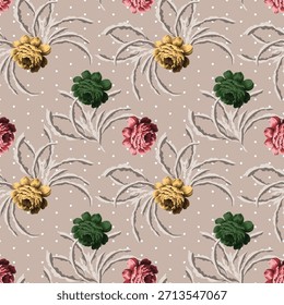 Elemento de flor de diseño textil digital Nuevo diseño de flor semi audaz