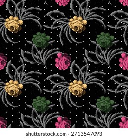 Elemento de flor de diseño textil digital Nuevo diseño de flor semi audaz