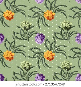 Elemento de flor de diseño textil digital Nuevo diseño de flor semi audaz